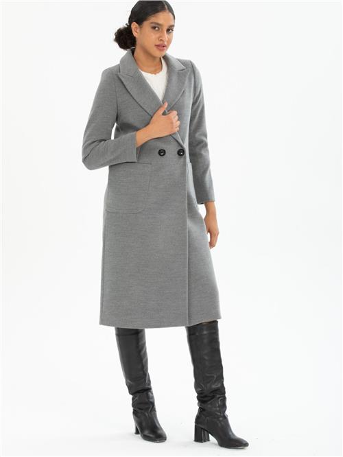 Women two-button coat wholesale Gray color