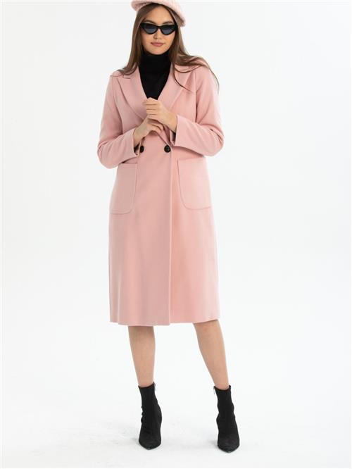 Women two-button coat wholesale Rose Pink color