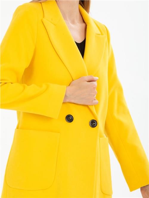 Women two-button coat wholesale Yellow color