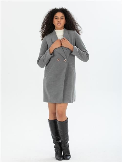 Women two-buttons coat wholesale Gray color