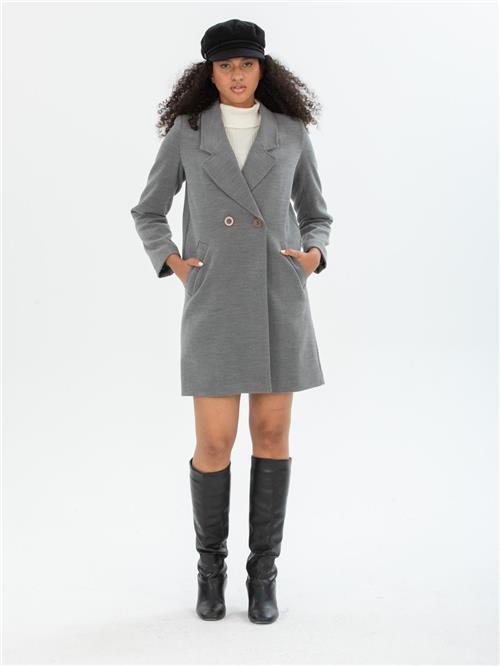 Women two-buttons coat wholesale Gray color