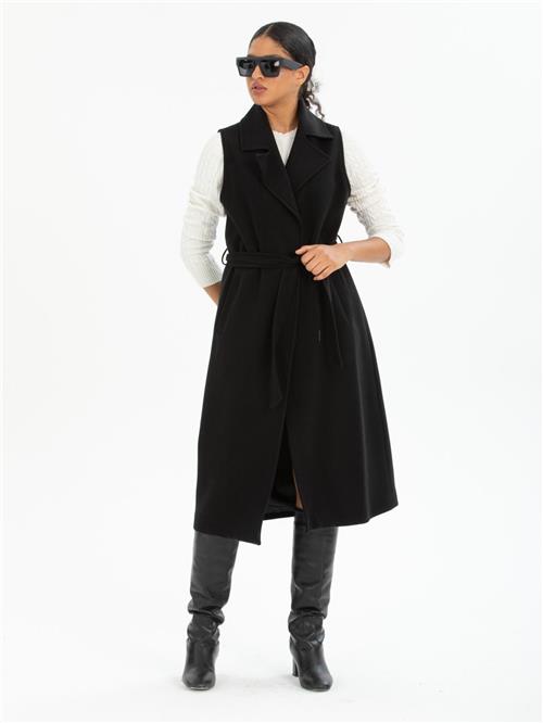 Women vest with belt wholesale Black color