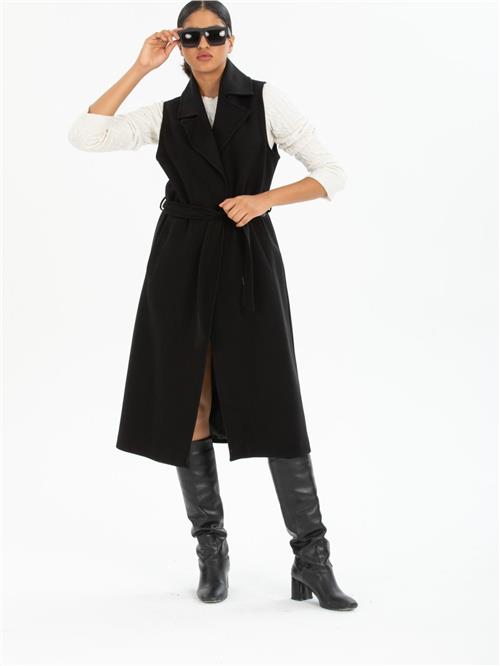 Women vest with belt wholesale Black color