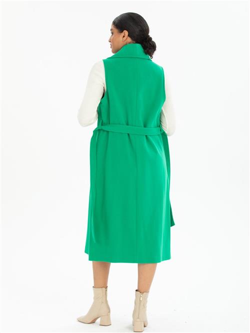 Women vest with belt wholesale Green color