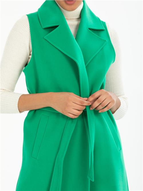Women vest with belt wholesale Green color
