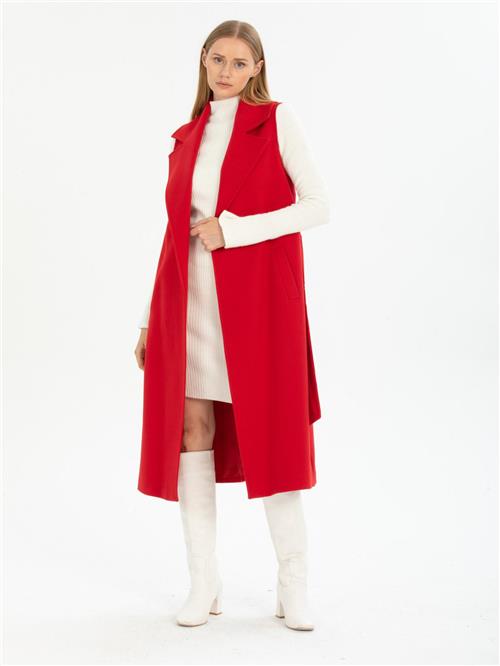 Women vest with belt wholesale Red color