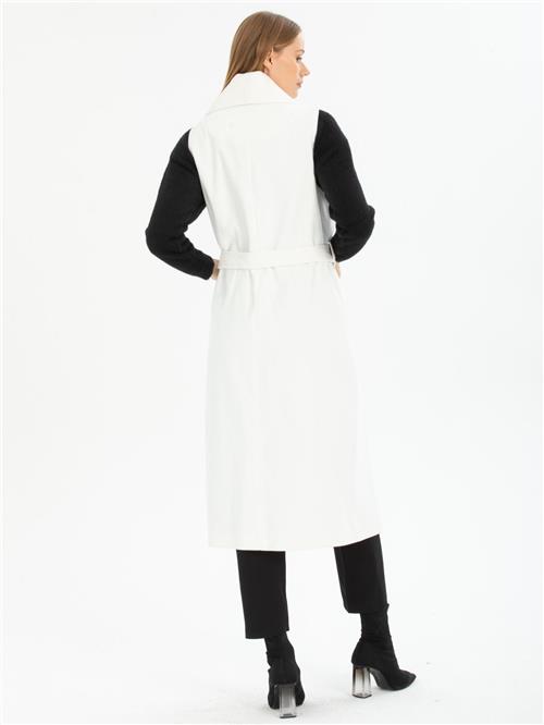 Women vest with belt wholesale White color