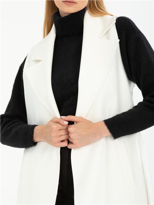 Women vest with belt wholesale White color
