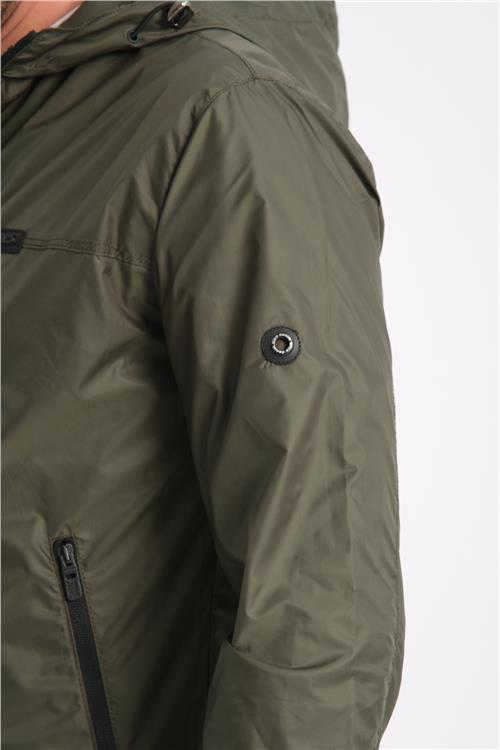 Wholesale Green Hooded Jersey Lined Spring Jacket