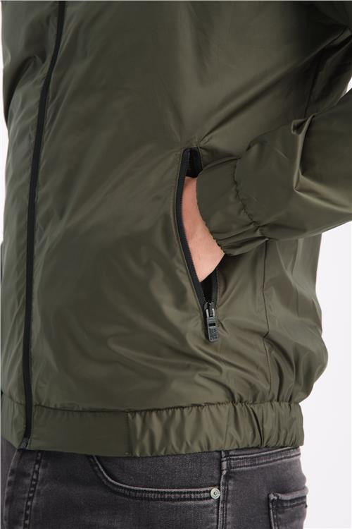 Wholesale Green Hooded Jersey Lined Spring Jacket