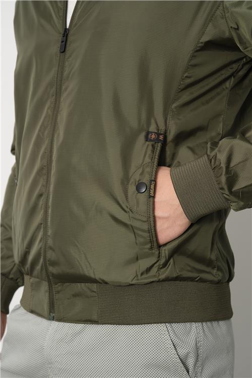 Wholesale Green Pilot Collar Jersey Lined Spring Jacket