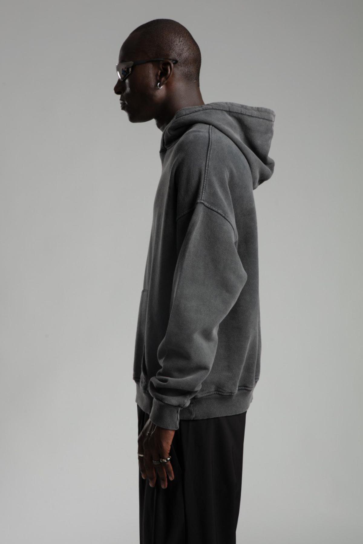Men acid wash hoodie wholesale Smoke Gray color | Wholesale