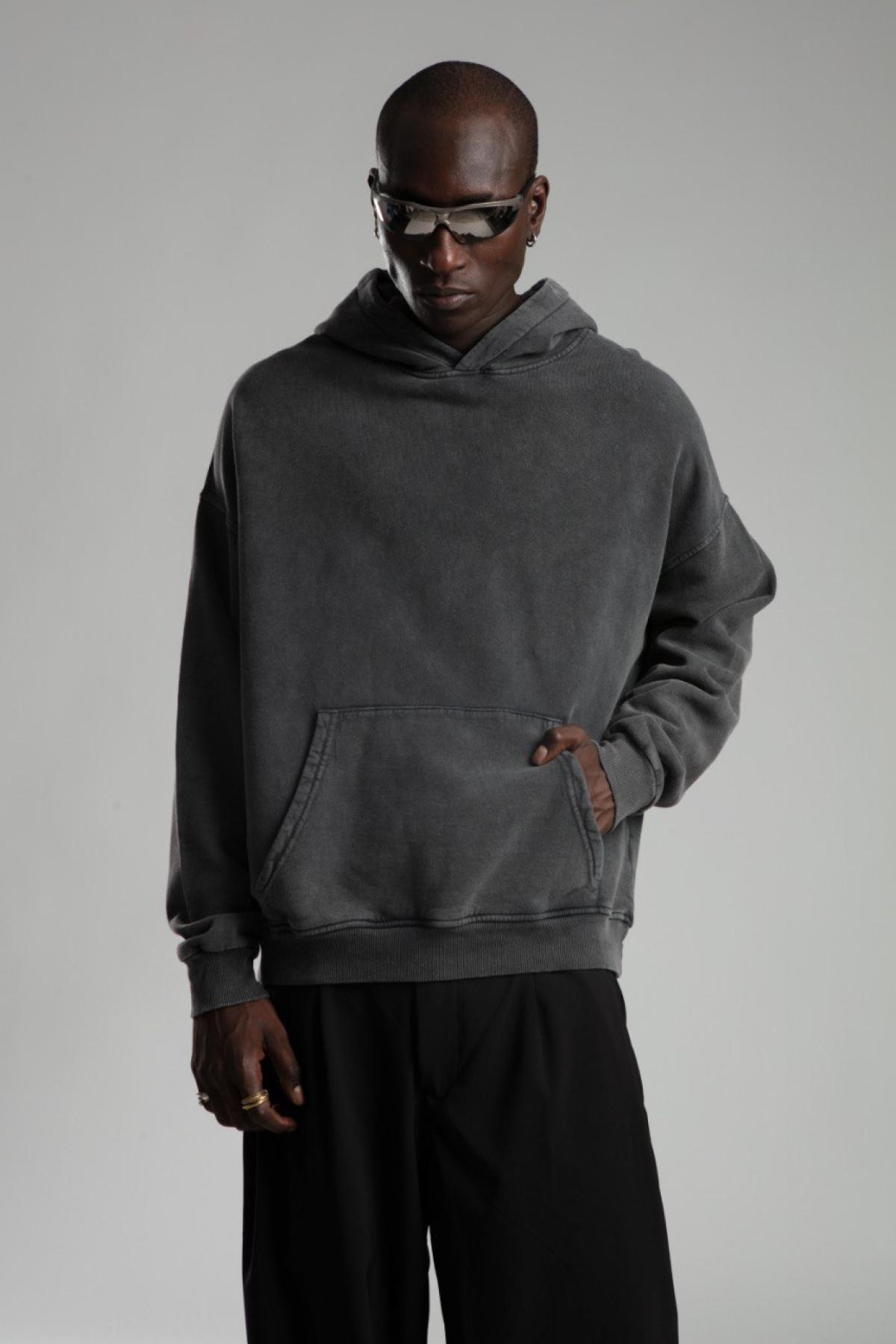【ANGLAN】Smoke Washed Sweat Hoodie a606eb95405c642fd921a246a422e9