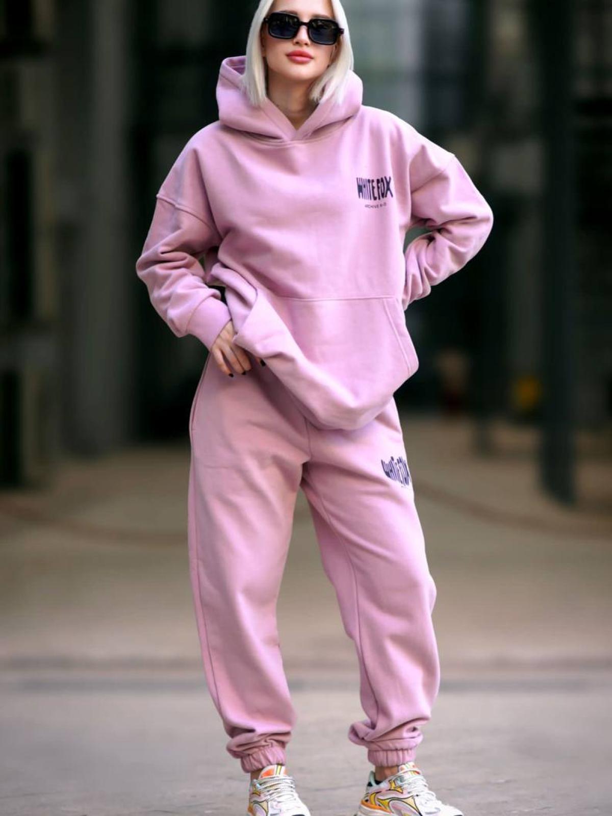 Women hoodie and pants set wholesale Pink color Wholesale Clothing