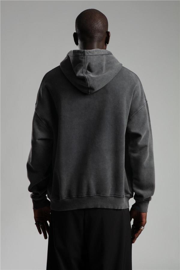 Men acid wash hoodie wholesale Smoke Gray color | Wholesale