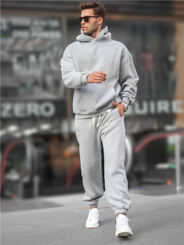 Grey sweatpant set sale