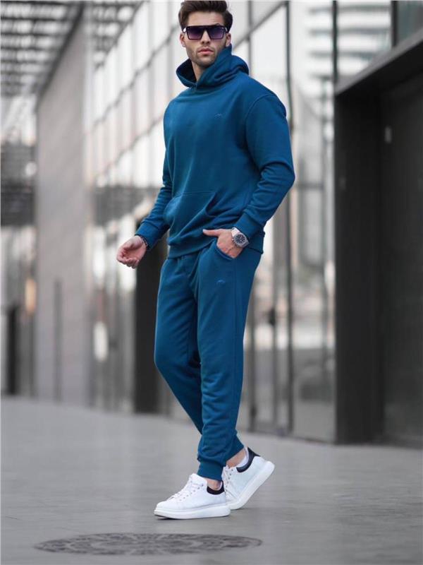 Men hoodie and sweatpants set wholesale Cobalt Blue color Wholesale Tracksuit Set