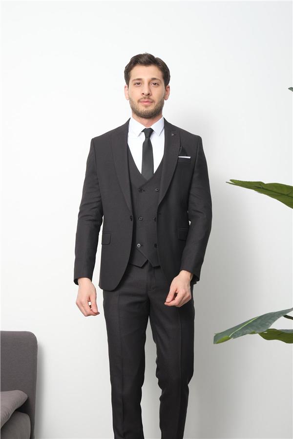 Men three-piece suit wholesale Black color | Wholesale Classic