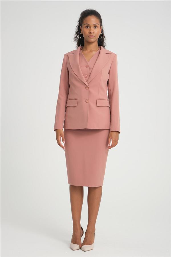 ★THREETIMES★BLUSH SKIRT women-three-piece-skirt-suit-