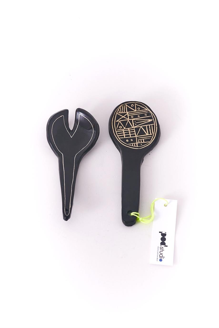 İkili Sgraffito Salata Sunum Seti