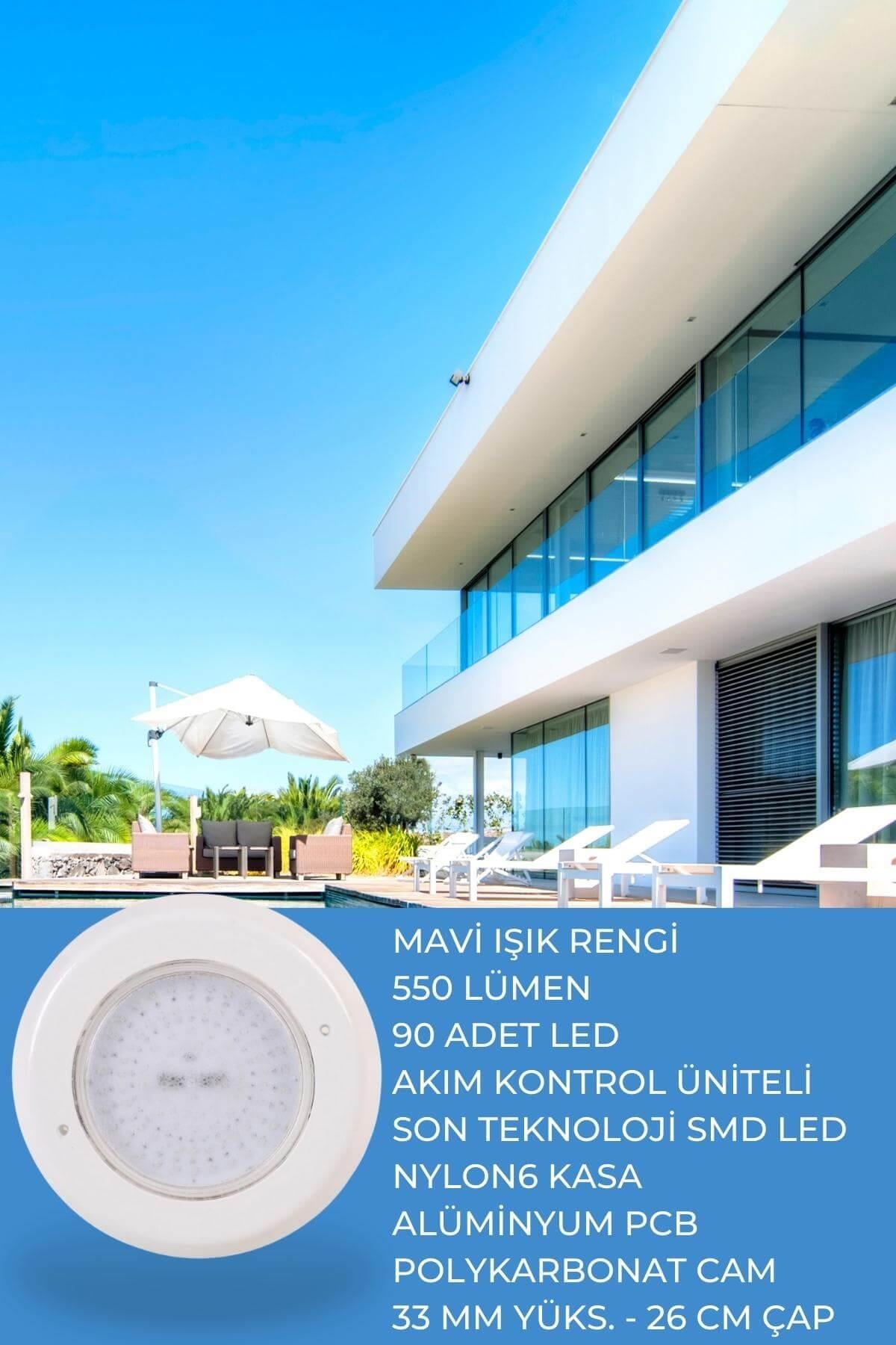 Önen Kimya Sıva Üstü 30W Mavi Renk 96 LED'li Havuz Aydınlatması PAR-56 SVU