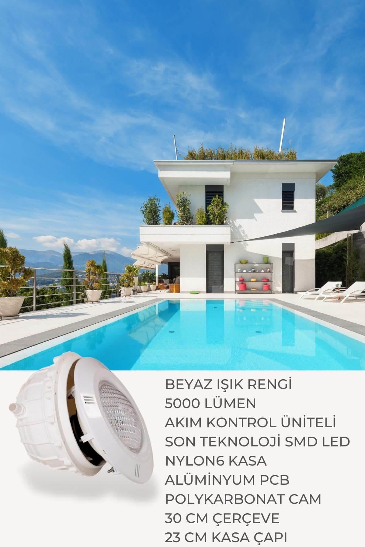 Önen Kimya Sıva Altı 30W Beyaz - Günışığı - Mavi Renk  LED Havuz Aydınlatması PAR-56 SVALT