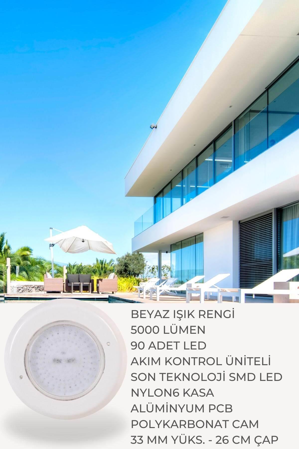 Önen Kimya Sıva Üstü 30W Beyaz Renk 96 LED'li Havuz Aydınlatması PAR-56 SVU