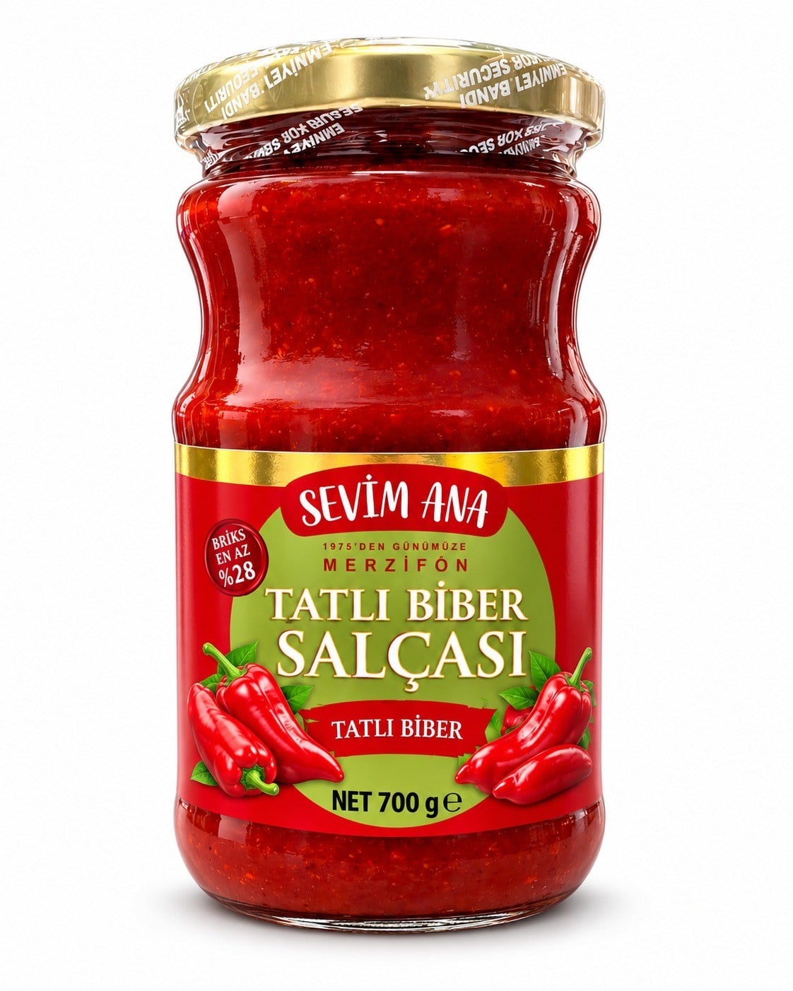 Sevim Ana Tatlı Biber Salçası 700 g Cam Kavanoz