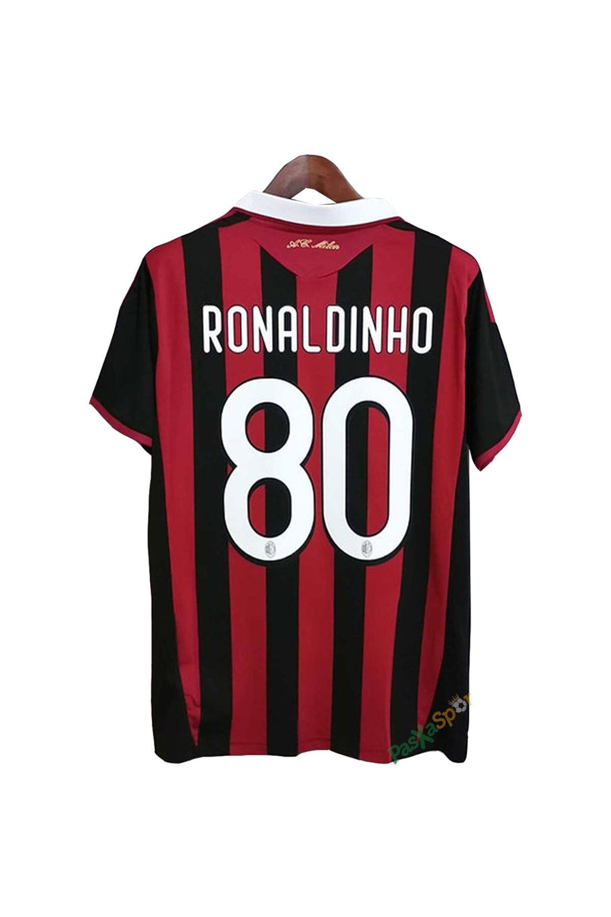 Ac Milan 2009 İç Saha Şampiyonlar Ligi Ronaldinho Kısa Kol Maç Forması 