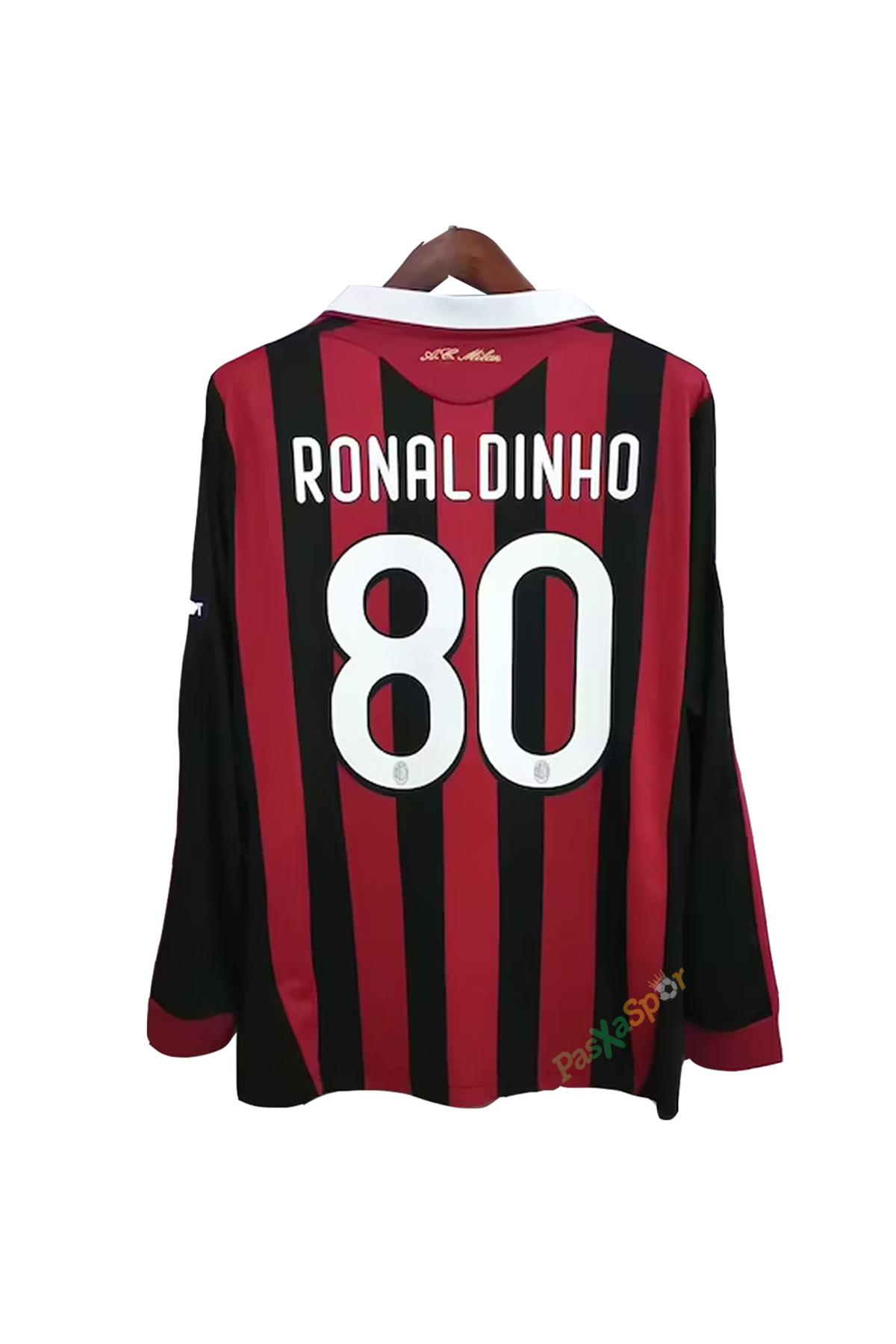 Ac Milan 2009 İç Saha Şampiyonlar Ligi Ronaldinho Uzun Kol Maç Forması 