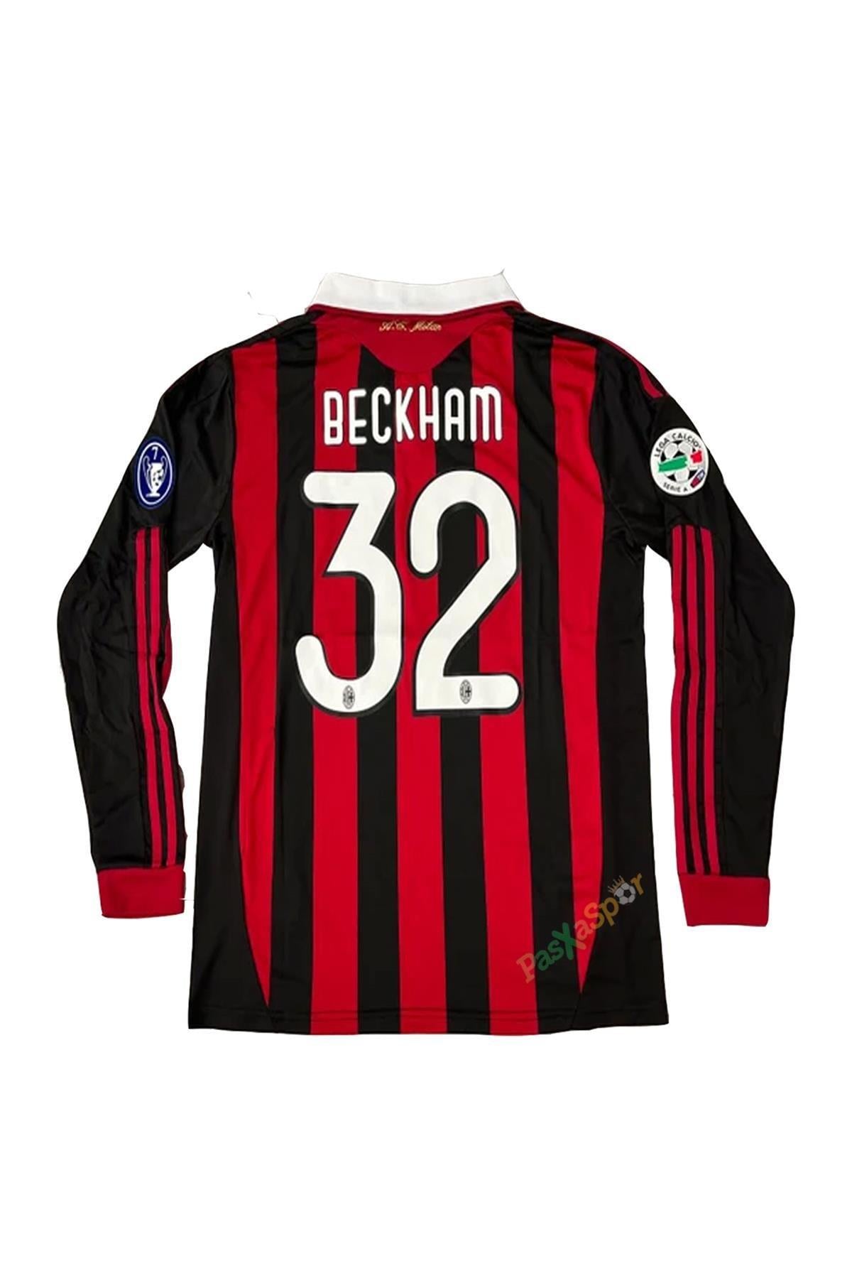 Ac Milan 2009 İç Saha Şampiyonlar Ligi Beckham Uzun Kol Maç Forması 