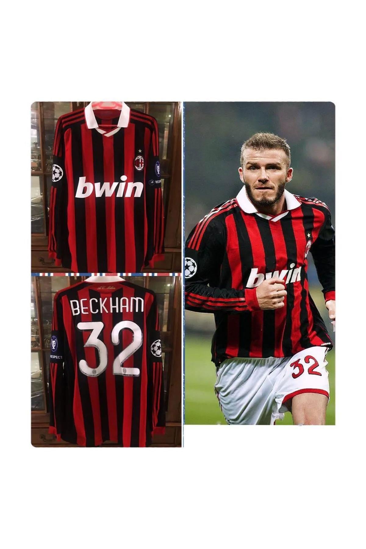 Ac Milan 2009 İç Saha Şampiyonlar Ligi Beckham Uzun Kol Maç Forması 