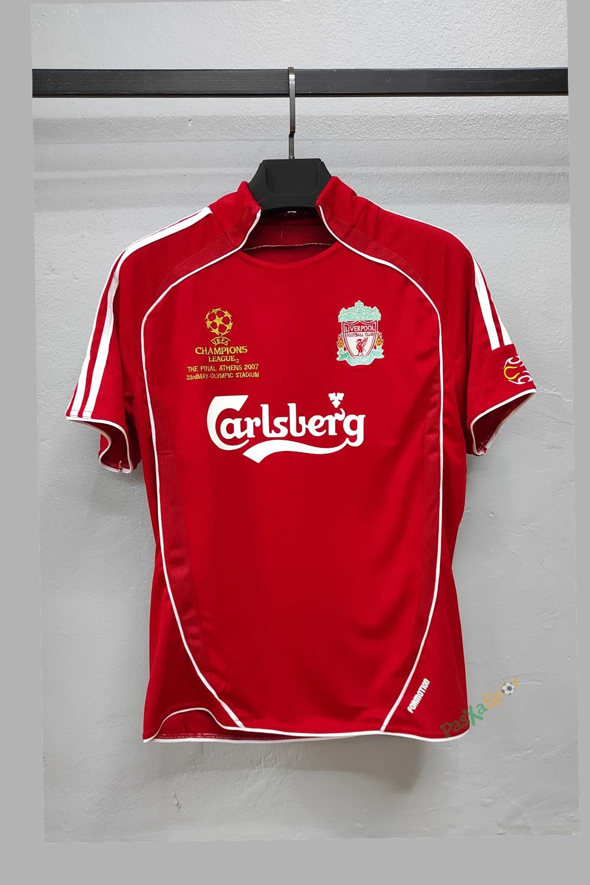 Liverpool 2007 Sezonu Şampiyonlar Ligi Finali Kısa Kollu  Retro Profesyonel Maç Forması