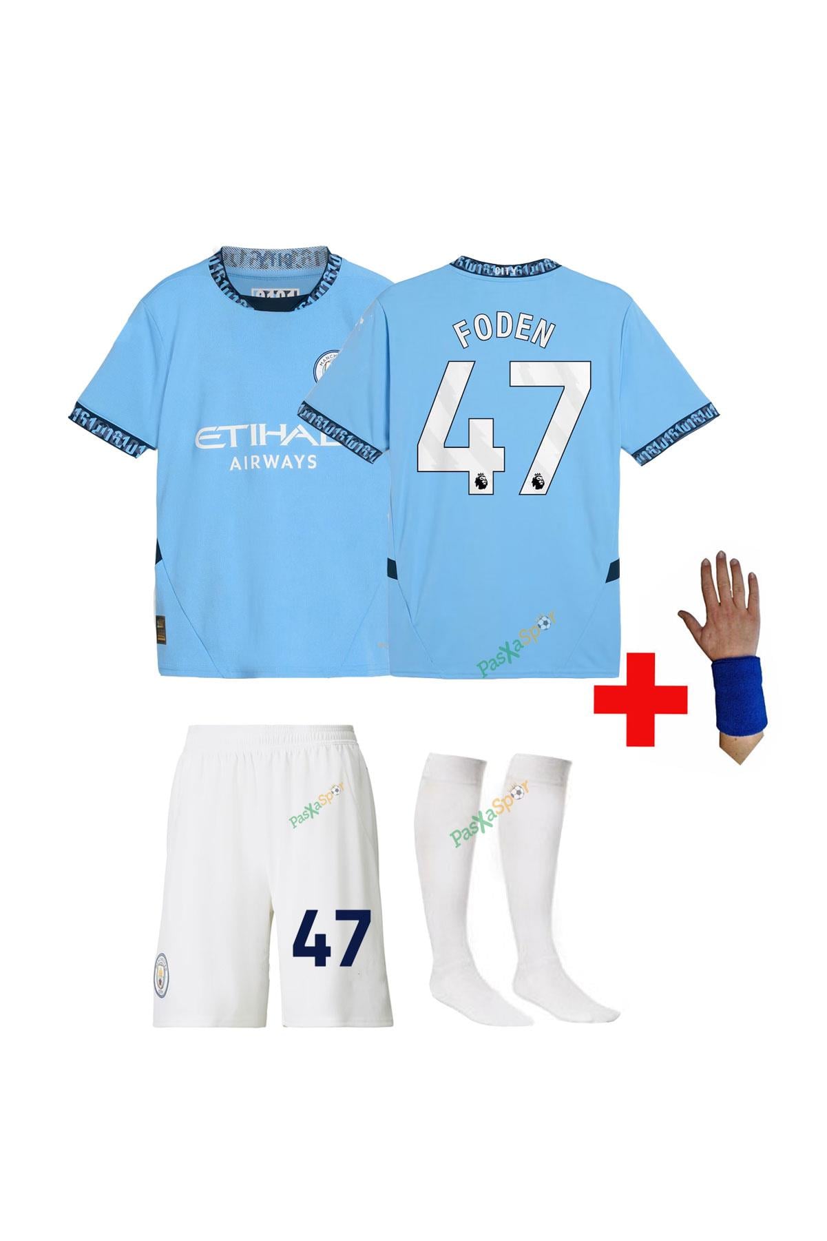 Manchester City 2025 Foden Çocuk Forması Şort Çorap Bileklik Hediyeli