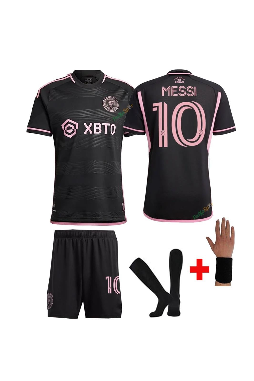 Messi 2023/24 İnter Miami Çocuk Forması Şort Çorap Bileklik Hediyeli