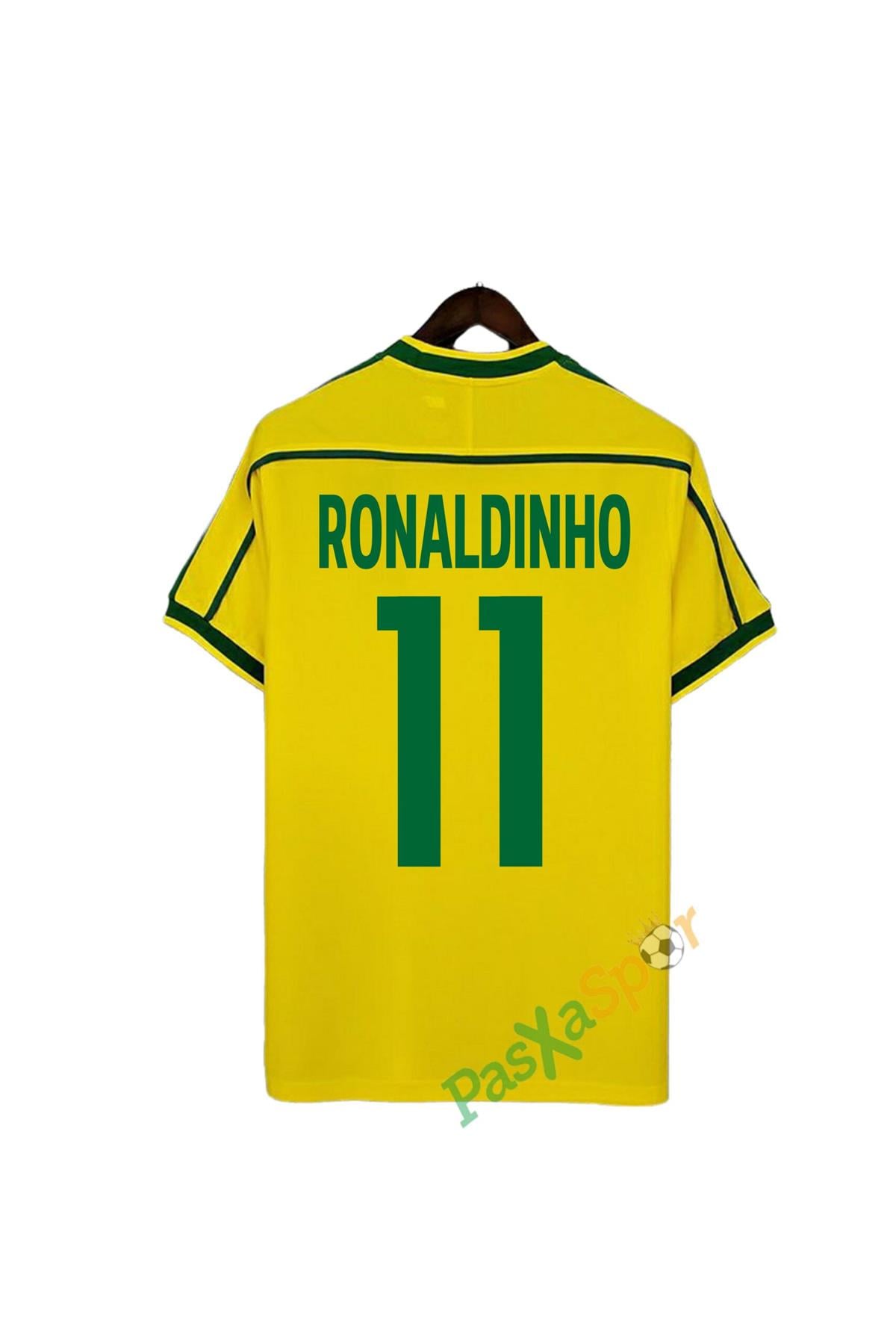 Nostalji Brezilya 1998 Dünya Kupası Finali Ronaldinho Iç Saha Retro Forması