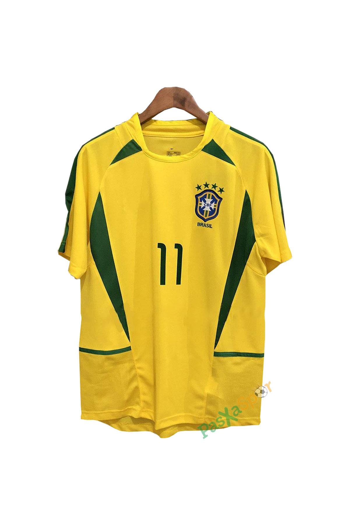 Nostalji Brezilya 2002 Dünya Kupası Finali Ronaldinho Iç Saha Retro Forması