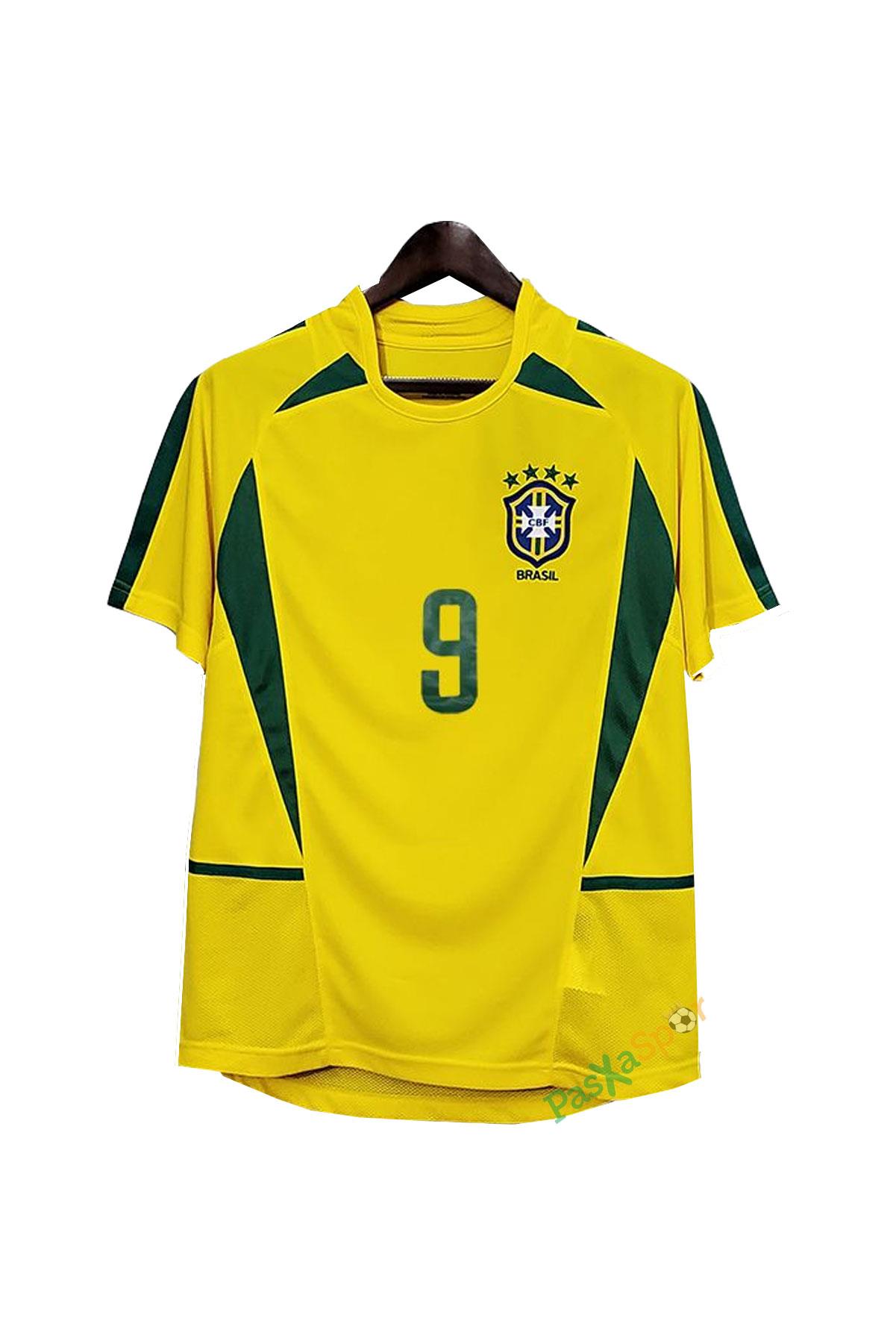 Nostalji Brezilya 2002 Dünya Kupası Finali Ronaldo Iç Saha Retro Forması