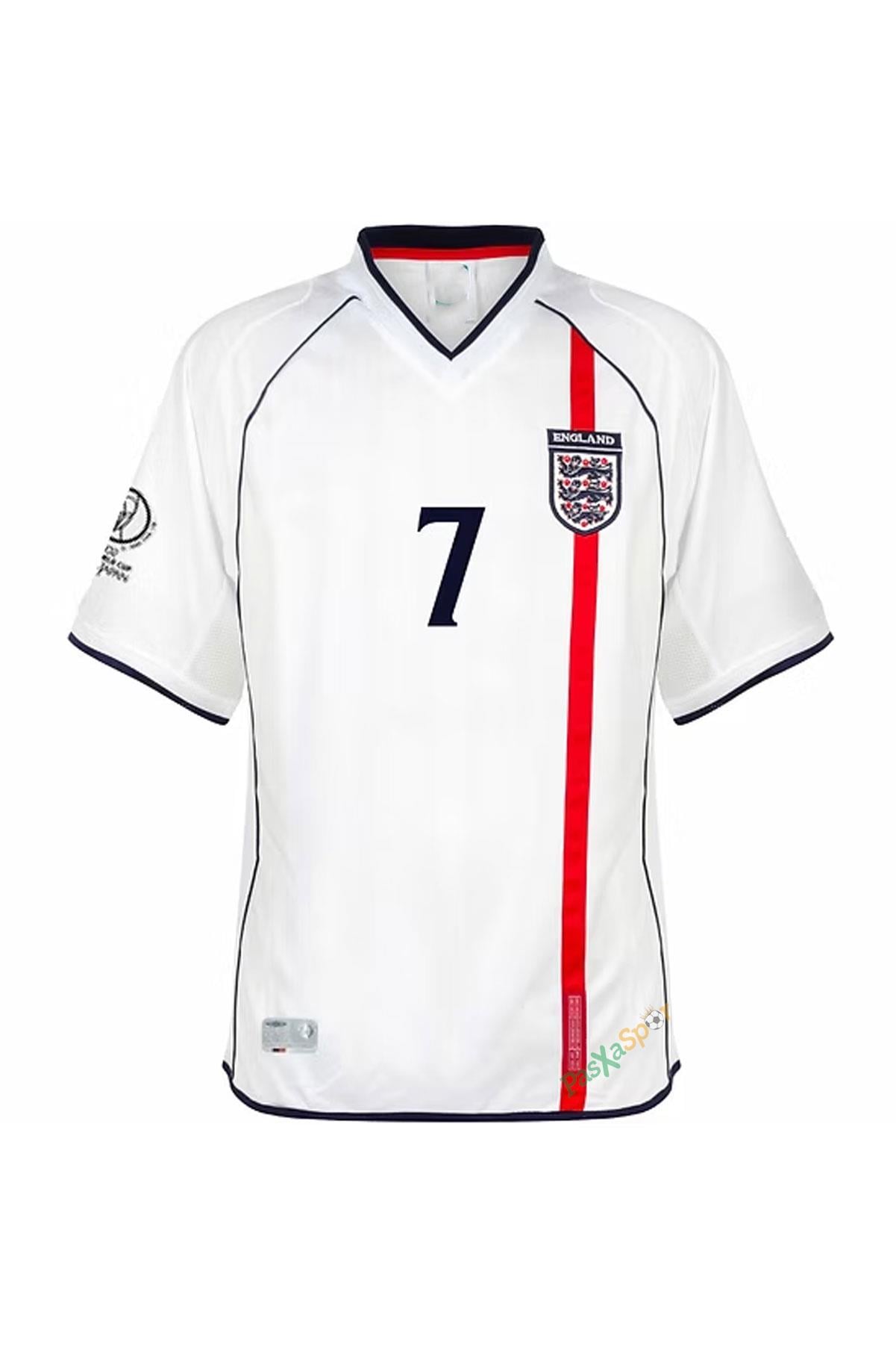 Nostalji İngiltere 2002 Dünya Kupası Beckham İç Saha Retro Kısa Kolu Forması