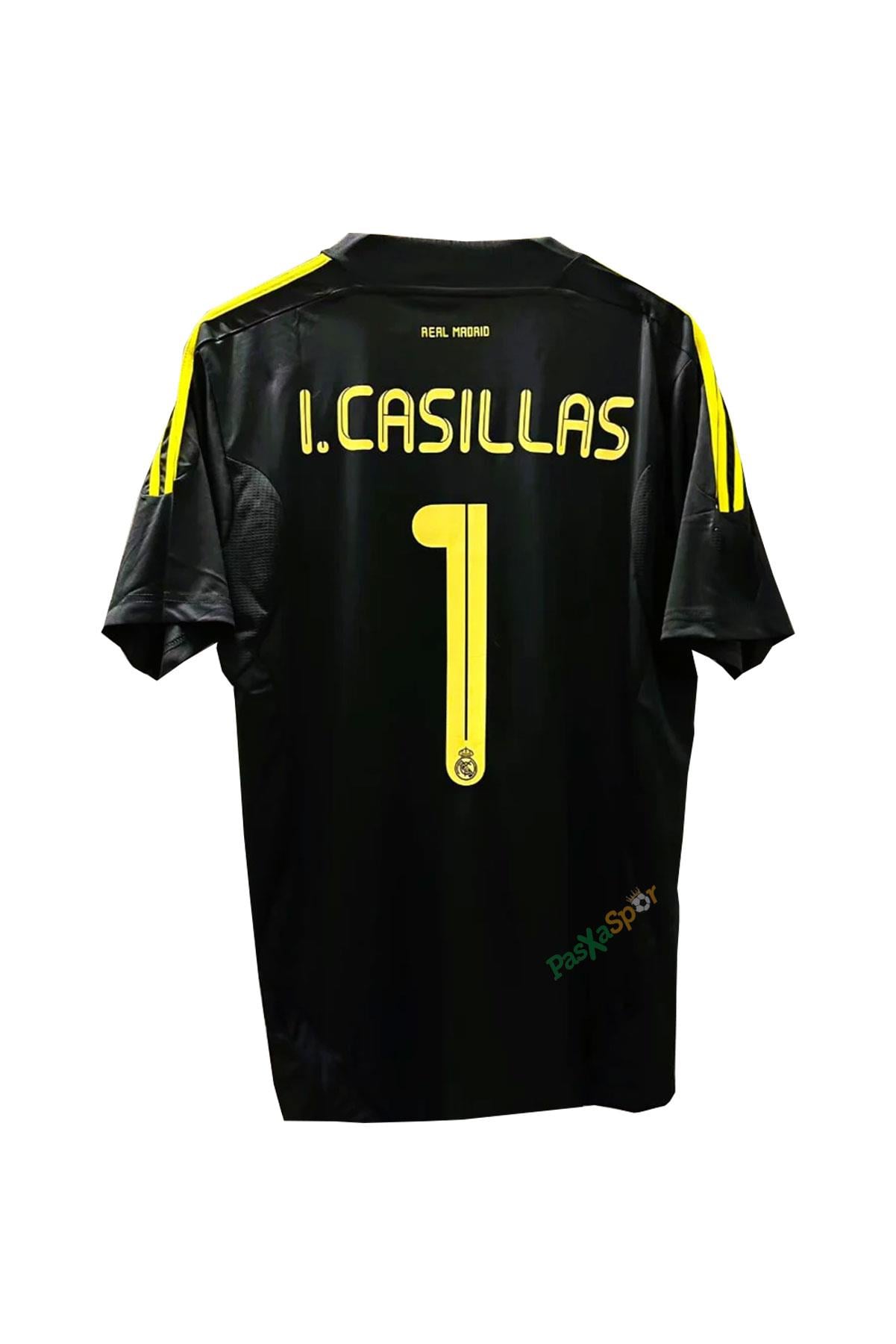 Real Madrid 2011-2012 Casillas Siyah Kaleci Kısa Kolu Retro Maç Forması