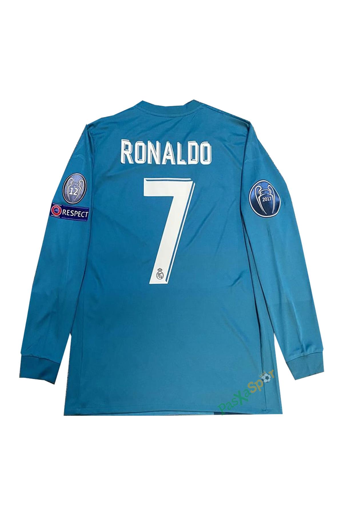 Real Madrid 2018 Deplasman Şampiyonlar Ligi Uzun Kol Ronaldo Retro Maç Forması