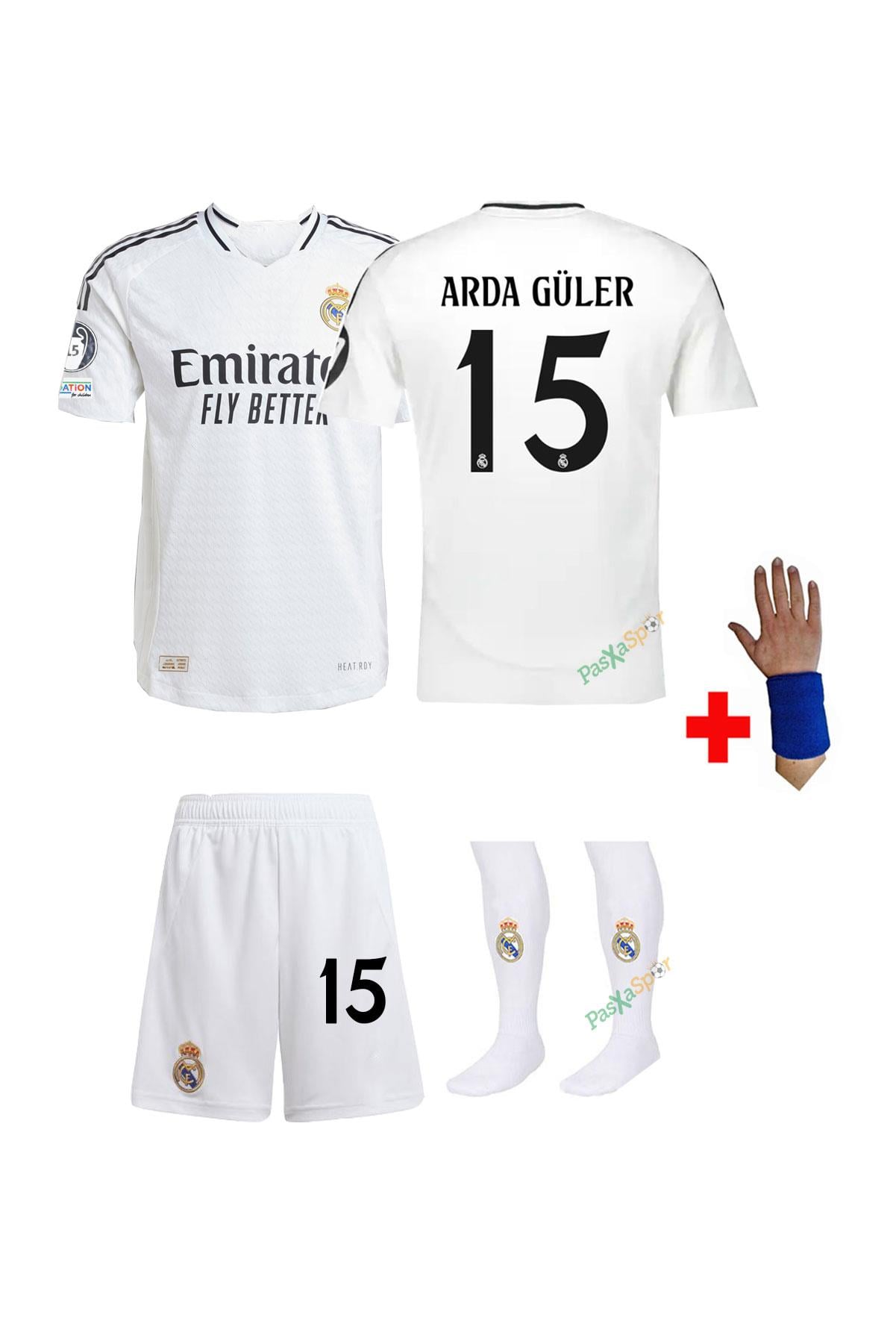 Real Madrid 2025 Arda Güler Çocuk Forması Şort Çorap Bileklik Hediyeli