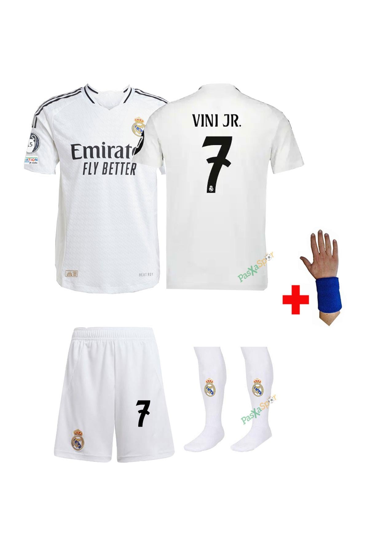 Real Madrid 2025 Vini Jr Çocuk Forması Şort Çorap Bileklik Hediyeli