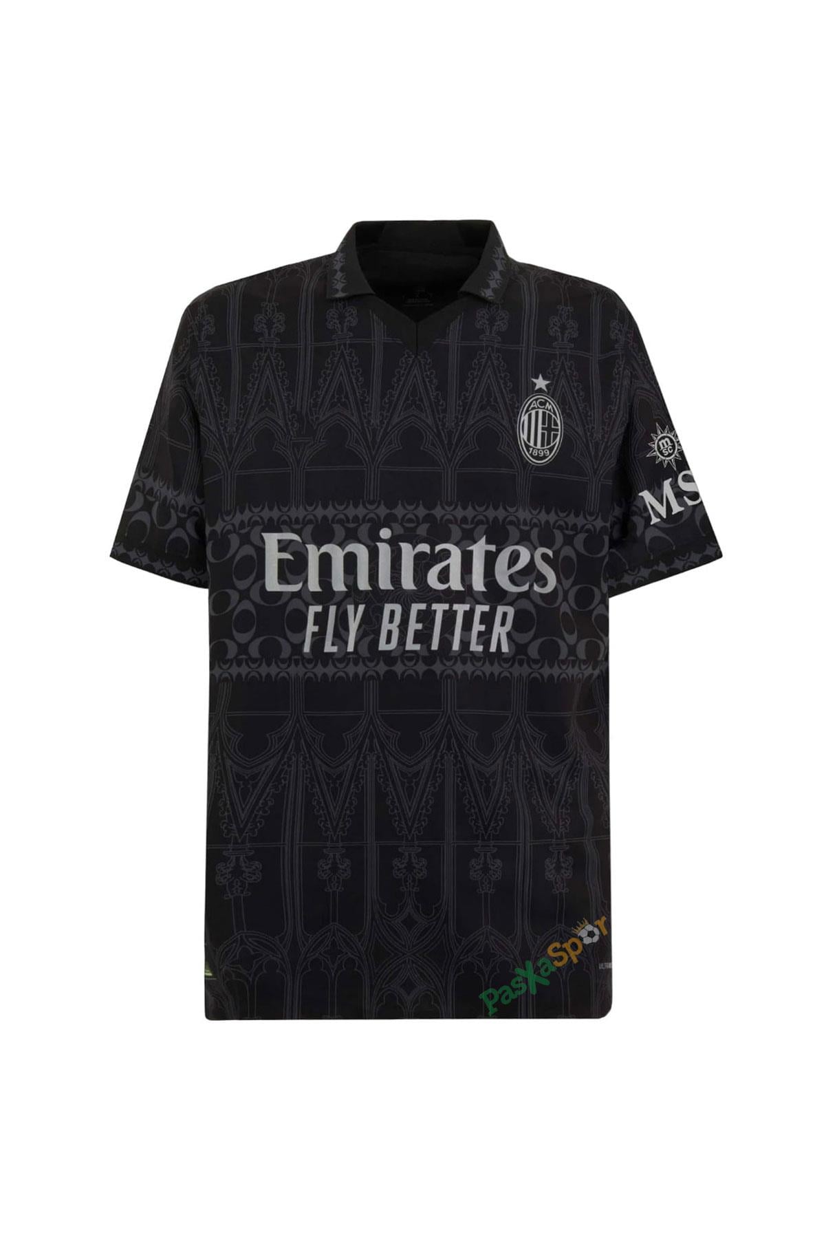 Yeni Sezon Ac Milan  2024 Fourth X Pleasures Siyah Player  Versiyon Forması 
