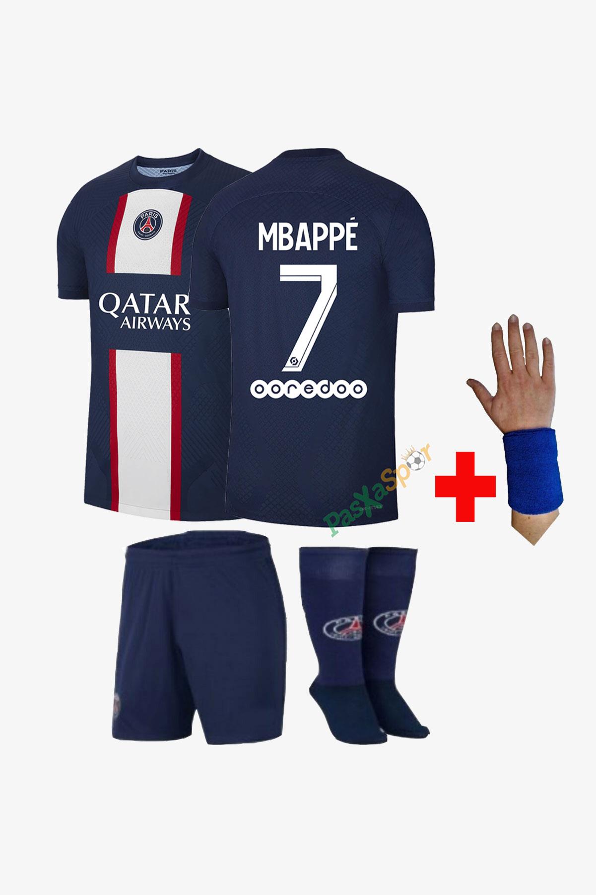 Yeni Sezon Psg Mbappe Çocuk Forması Şort Çorap Bileklik Hediyeli