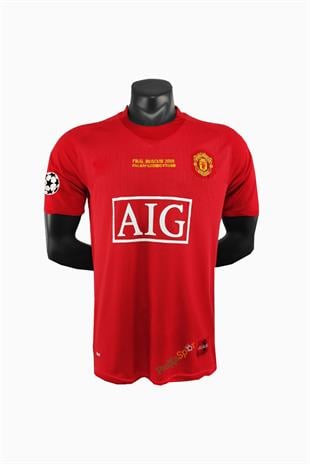 2008 Manchester United Retro Şampiyonlar Ligi Finali Kısa Kollu Maç Forması