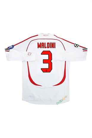 Ac Milan 2007 Şampiyonlar Ligi Finali Maldini Beyaz Uzun Kol Maç Forması