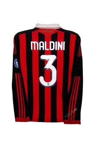 Ac Milan 2009 İç Saha Şampiyonlar Ligi Maldini Uzun Kol Maç Forması 