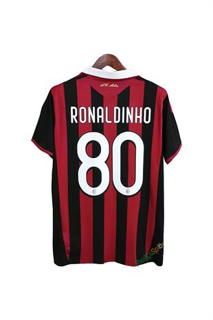 Ac Milan 2009 İç Saha Şampiyonlar Ligi Ronaldinho Kısa Kol Maç Forması 