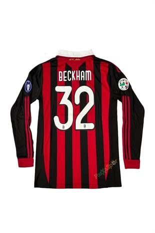 Ac Milan 2009 İç Saha Şampiyonlar Ligi Beckham Uzun Kol Maç Forması 